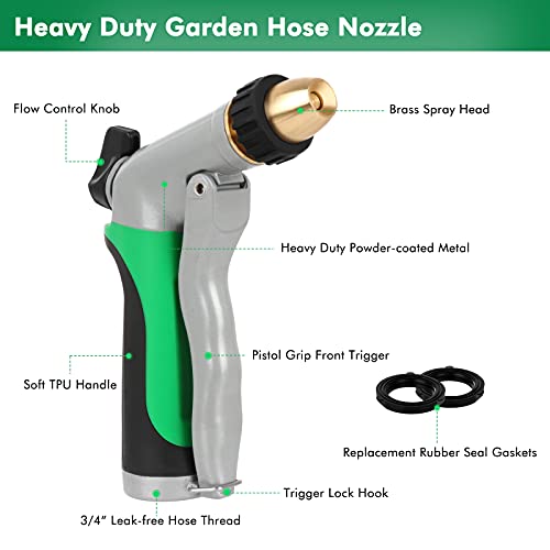 Restmo High Pressure Hose Nozzle, Heavy Duty Metal Hose Nozzle Sprayer, Jet | Mist | Cone | Full, Adjustable Water Spray And Flow Control, Ideal For Patio Cleaning, Garden Watering, Car Washing #TOP1