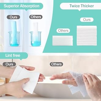 Tahoe Trails Disposable Face Towel, Soft Dry Wipe, Lint Free, Dry Wet Use for Sensitive Skin, Cotton Facial Tissue, Makeup Removing, Surface Cleaning 7.87 * 7.87inch, 80Count