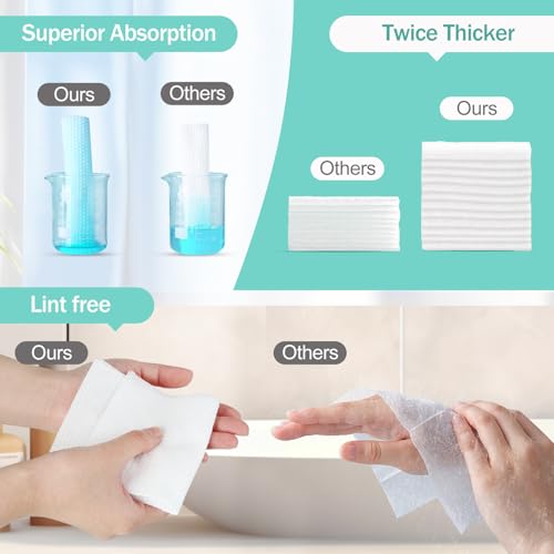 Tahoe Trails Disposable Face Towel, Soft Dry Wipe, Lint Free, Dry Wet Use for Sensitive Skin, Cotton Facial Tissue, Makeup Removing, Surface Cleaning 7.87 * 7.87inch, 80Count