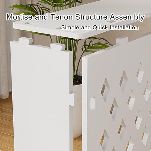 Cache-radiateur moderne durable en bois meuble chauffant design diamant 90cm - 5