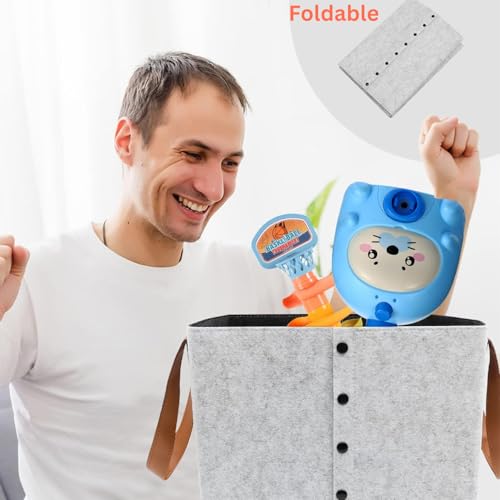Panier à linge carré en feutre de rangement vêtements pliable