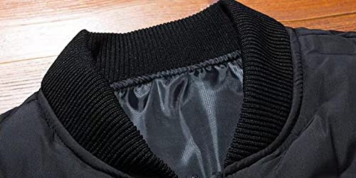 Jaqueta masculina de algodão casual e confortável outono e inverno, Preto, XX-Large