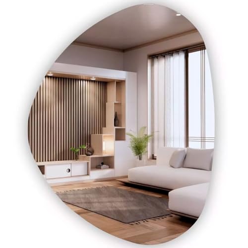 Espelho Decorativo Orgânico Vidro Lapidado Autocolante Fácil Aplicação (30x40cm)