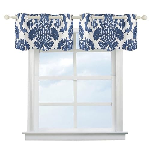 Cenefas de cocina azul para vestir ventanas pequeñas de dormitorio con estilo 3