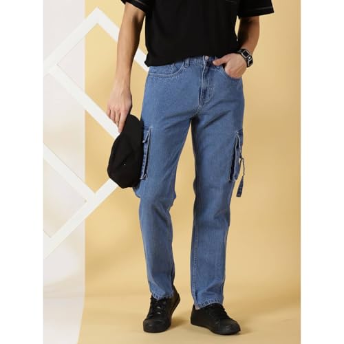 Image of Blue Jeans for Men Regular Fit - Cotton Jeans Pant for Men, Regular Denim Jeans for Boys - Light Fade Jeans for Men