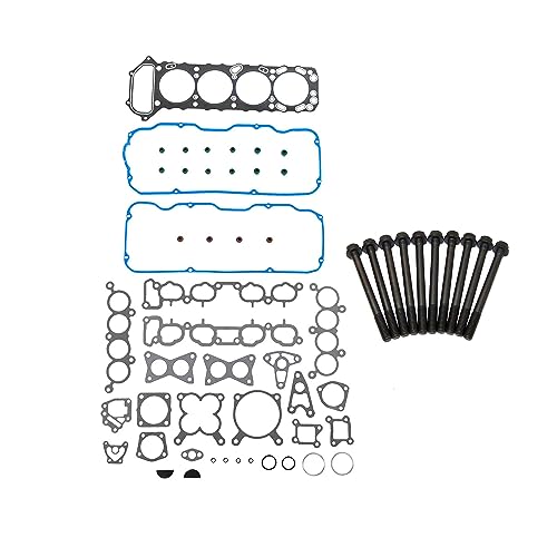 Image of DNJ HGB607 Engine Cylinder Head Gasket Set with Head Bolt Kit, Complete Repair Set for 1989-1995 Nissan 240SX 2.4L 2389cc L4 SOHC