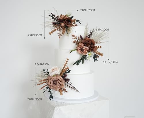 Set de Adorno Floral para Pastel de Boda Rustic Chic miniatura 5