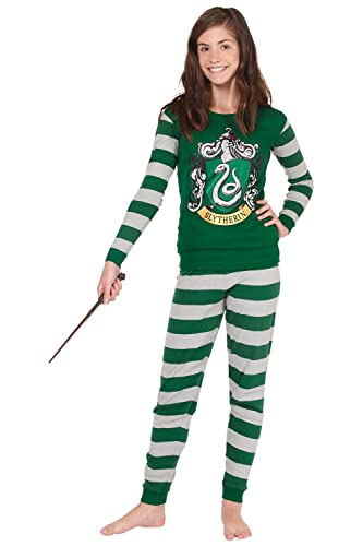 INTIMO Harry Potter Kids All Houses Crest Pajamas (Slytherin, 14)4
