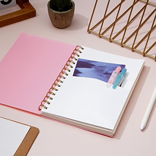 Yoment Spiral Notebook College Ruled A5 Spiral Bound Journal 160 Pages Thick Paper Plastic Hardcover Spiral Notebook 5X7 Wire Bound Notebooks For Note Taking School Office Supplies,Pink #TOP5