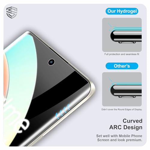 Image of TPU hydrogel Edge to Edge Screen Protector Guard For Realme 10 Pro Plus (6.7 Inch) With Installation Kit | Fingerprint Compatible | Edge to Edge Coverage