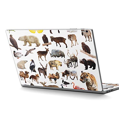 igsticker Surface Book2 Book3 15inch 専用 スキンシール サーフェス ブック 15インチ用 シール 008864 アニマル 写真 虎 キツネ 牛