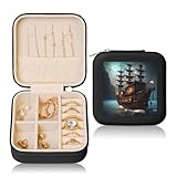 Cuir PVC de qualité supérieure et doublure en velours : cette boîte de rangement à bijoux bateau pirate fantaisie est fabriquée à partir de cuir PVC de qualité supérieure avec une doublure en velours doux, offrant une résistance à l'abrasion, une durabilité et une touche exquise.