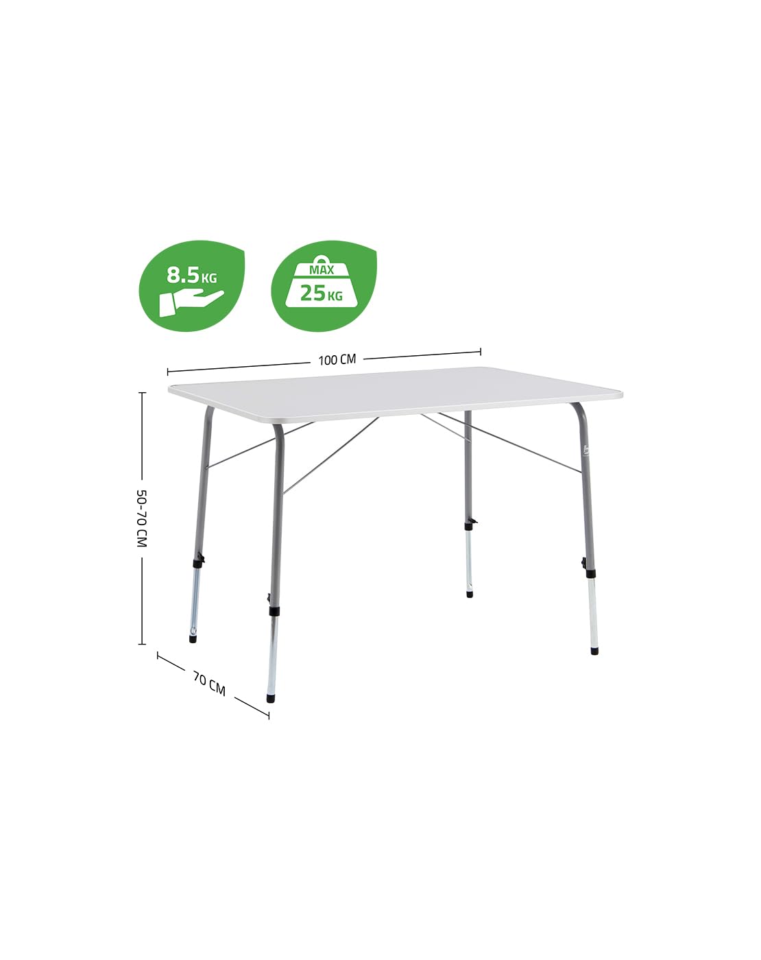 Bo-Camp Camping tafel - Hoogte verstelbaar