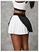 Verdusa Women's Color Block Pleated Tennis Skirt High Waist Athletic Short Skort with Shorts Black and White Small
