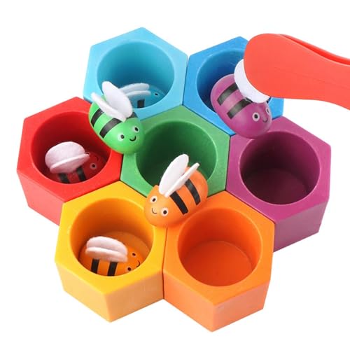 Juguete de panal de abeja – Juguete de colmena para niños, juego de clasificación de colmenas de abejas | - Rompecabezas de personalización de colores para la educación preescolar temprana, color