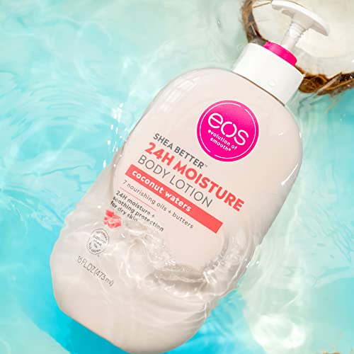 Eos Shea Better Body Lotion- Coconut Waters, 24-Hour Moisture Skin Care, Lightweight & Non-Greasy, Made With Natural Shea, Vegan, 16 Fl Oz #TOP1