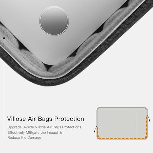 Image of Proteq 360 Laptop Sleeve Protective Cover - Onyx Black, 15.6 Inch | Compatible with HP,MacBook Air /Pro, Samsung,Dell,Lenovo,ASUS Laptop Safety Cover | with Accessory Pocket | Shockproof Laptop Sleeve