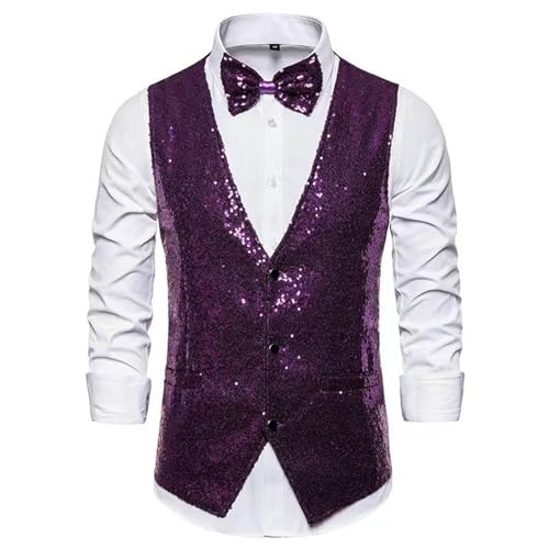 Chaleco de lentejuelas con pajarita para destacar en bodas y galas