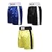 Unisex Boxing Shorts for MMA, Muay Thai & Fitness Training – Breathable Polyester Workout Trunks with Elastic Waistband, Sporty Printed Design, Adult Sizes M–XXL（Black）（XXXL）