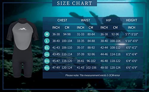 Pzzmy Wetsuit Shorty Men 3Mm Neoprene Suits Short Diving Suits Paddle Boarding Surfing Suit Short Sleeve Wetsuit For Scuba Diving Canoeing Snorkeling Shortie Wetsuits Men #TOP1