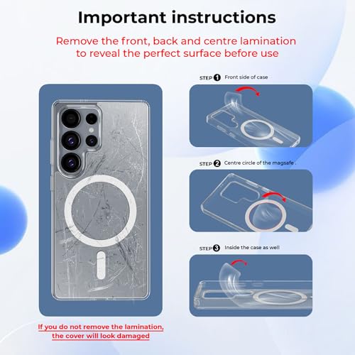 Image of A rtistque Clear Back Cover Case for Samsung Galaxy S26 Ultra 5G Compatible with Mag-Safe| Acrylic | Shockproof TPU Protective Design | Samsung S26 Ultra Back Cover Transparent