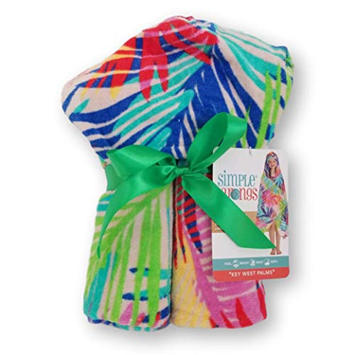 Image of Key West Palms - Kids Hooded Beach Towel and Swimsuit Cover Up with Buttons