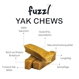 Fuzzl Premium Yak Kaukäse für Hunde, 2 Stück 140g, Blaubeere Geschmack, Natürliche Hundeleckerli aus Himalaya Yakmilch
