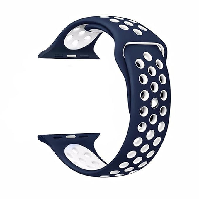 Image of TechMount Silicone Luxury Dotted Sports Watch Band Strap Compatible with Apple Watch Straps 42mm 44mm 45mm 46mm 49mm iWatch Ultra & SE & Series 8 /7 /6 /5 /4 /3 /2 /1 Breathable Replacement Strap