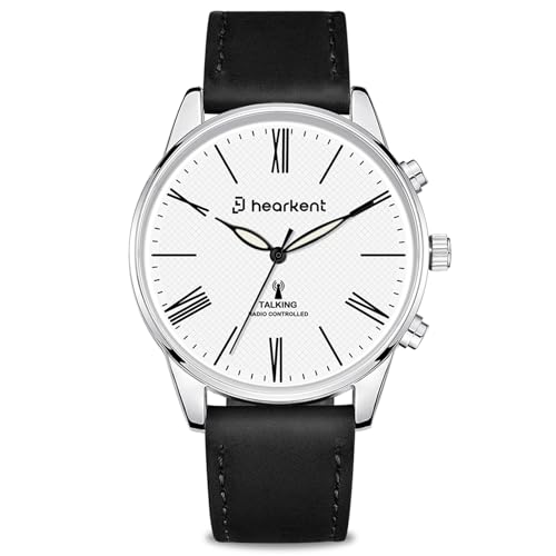 Hearkent Reloj parlante para personas con discapacidad visual, habla hora y fecha, relojes de pulsera para hombre, ajuste automático de la hora, regalos para personas ciegas, hombres mayores con