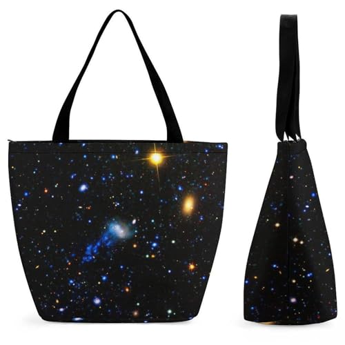 Sac à bandoulière galaxie colorée grand sac à main shopping et voyage