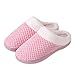 Hiver Pantoufles Femmes en Mousse Mémoire Confort Laine-Peluche Maison Intérieur Mignon Mules Chaussons Anti-Slip Chaud Souple House Chaussures pour Dames Indoor Outdoor (Rose.XMT,38/39 EU)