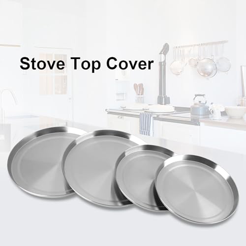 OUKENS 4Pcs/Set Stainless Steel Kitchen Stove Top Burners Covers Cooker Protection Silver Kitchen Stove Cover for Electric Stove by OUKENS - Image 7