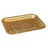 LckCryspho キッチントレイ アクリル 長方形 29.5×23cm ゴールド – 調理用トレー 浅型 収納 持ち運び便利 料理下ごしらえ対応 (43X33cm,ゴールド)