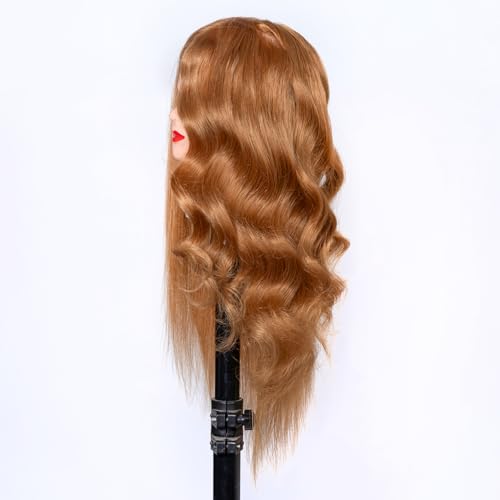 mannequin head with 80 human hair straight 2634-2834 doll head with hair cosmetology mannequin head human hair for hairdresse 27yellow