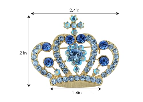 Image of Alilang Amethyst Purple Multi-Colored Crystal Rhinestone Royal Princess Queen Crown Brooch Pin