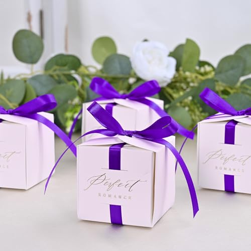 Image of Double Face Purple Satin Ribbon 3 /8 inch X 50 Yards Polyester Purple Ribbon for Gift Wrapping Very Suitable for Weddings Party Hair Bow Invitation Decorations and More