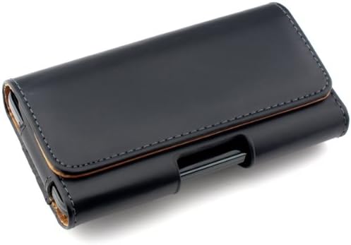kwmobile Belt Clip Case Compatible with M - 5.5" - 5.7 x 2.8 inches (14.4 x 7 cm) Universal PU Leather Belt Clip Pouch Holster Cover - Black