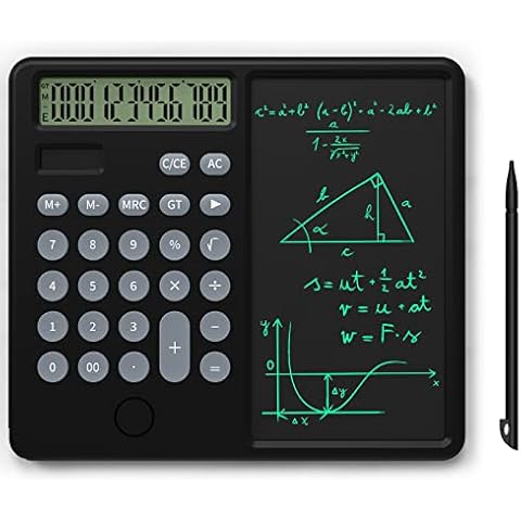 ROATEE Desk Calculator with 6 inch Writing Pad, 12-Digit Solar Battery Calculator for Office, Home, School Cover