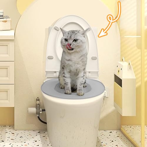 Asiento de baño felino para eliminar la arena en el inodoro interior 3