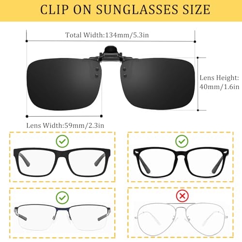 Polarized Flip Up Clip-on Sunglasses Anti-Glare UV 400 Lens Fishing Driving Sunglasses Over Prescription Glasses2