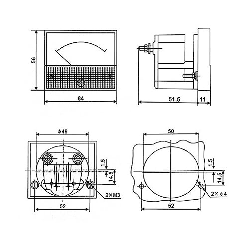 Compteur de Tension CC Voltmètre Analogique DC 50V pour Sécuriser Vos Circuits