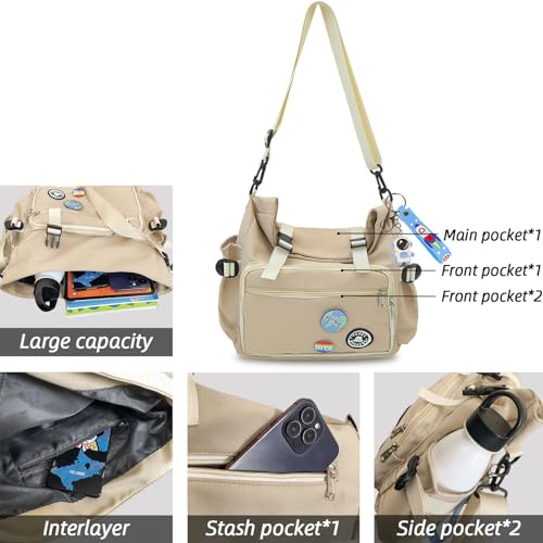 Teclado Fashion Crossbody Bag with Cute Accessories Casual Messenger Bag with Pendants Purse Travel Daypacks4