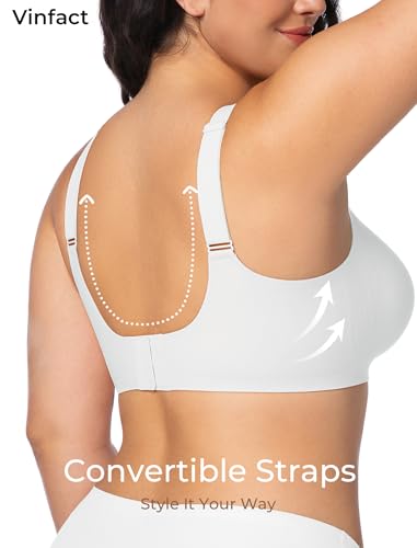 Image of Vinfact Womens V Lace Wireless Seamless Bras No Underwire Comfort Push Up Bras Supportive Full Coverage Bralettes T Shirt Bra