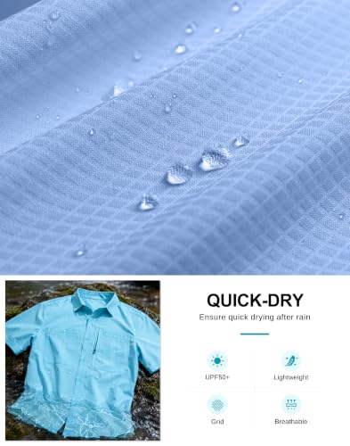 Image of G Gradual Men's Fishing Shirts with Zipper Pockets UPF 50+ Lightweight Cool Short Sleeve Button Down Shirts for Men Hiking