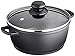 Karl Kruger Leipzig Aluguss-Pentola con Coperchio in Vetro e termopresine, 2,1 l, Metallo, Nero, 30 x 20 x 30 cm