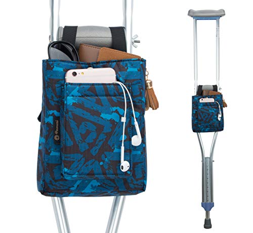 PACMAXI Crutch Bag Lightweight Crutch Storage Pouch with Clip Closure, Roomy Crutch Accessories