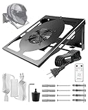 Motorcycle Helmet Dryer Holder with Ventilation Fan, Heavy Duty Helmet Rack Wall Mount, Helmet Stand with Timer Remote Control, 110-220V Auto Fan for Quick Drying