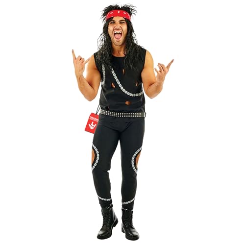 Fun Shack Disfraz Rockero Punk Hombre, Disfraces Años 80 para Carnaval y Halloween, Adulto Talla M, L, XL, M