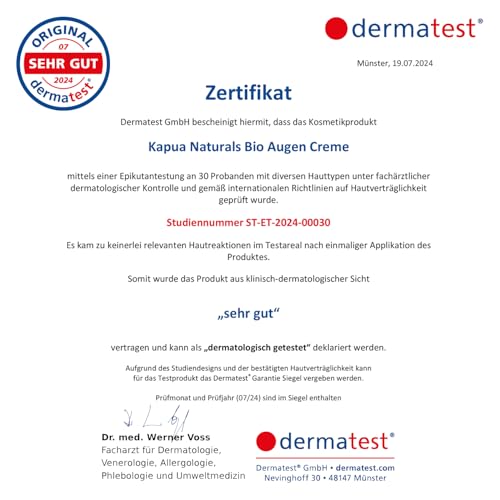 BIO Augencreme hochdosiert • 50 ml +Hyaluronsäure +Allantoin +Arganöl • 100% Vegan & BIO • Augencreme gegen Falten & Augenringe • Premium Anti-Aging Augenpflege Made in Germany • Augenringe entfernen