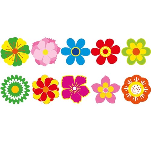 Image of 500Pcs Holographic Flowers Stickers Rolls 1in Laser Waterproof Stickers for Kids 10 Colors Flowers Self-Adhesive Sticker Rolls for Classroom Reward Scrapbook Journal Envelope Decorations